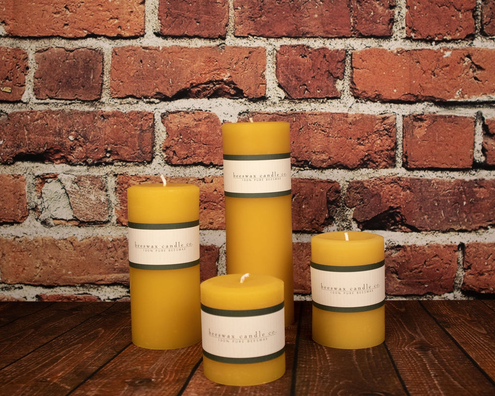 Pure Beeswax Solid Honeycomb Pillar Candles - Peabody Mountain Artisans