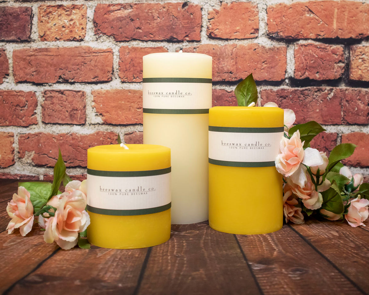 100% Pure & Natural Beeswax Honeycomb Pillar Candle