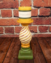 Yellow and Green Spiral Candle Holder
