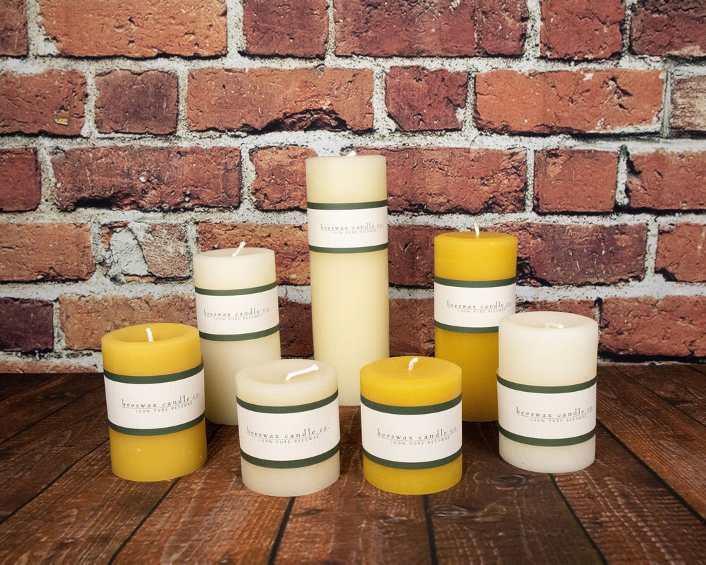 100% Pure Beeswax Candles Handmade 6x3 Inches Round Pillar Natural