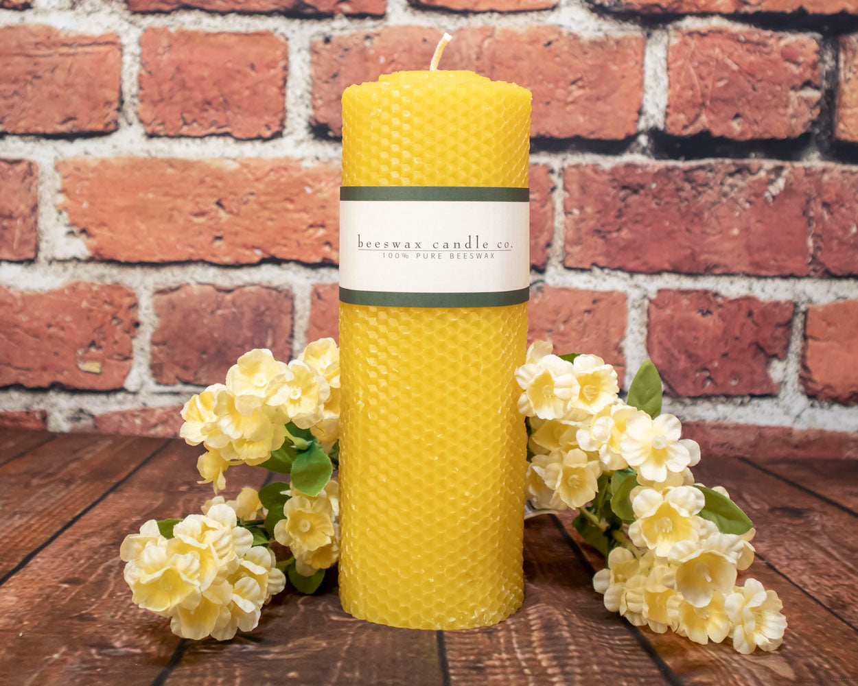 3in Honeycomb Look, "SOLID" Beeswax Pillar