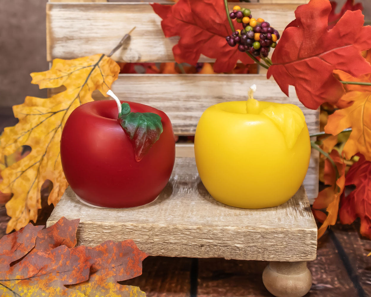 Pure Beeswax Apple Candles