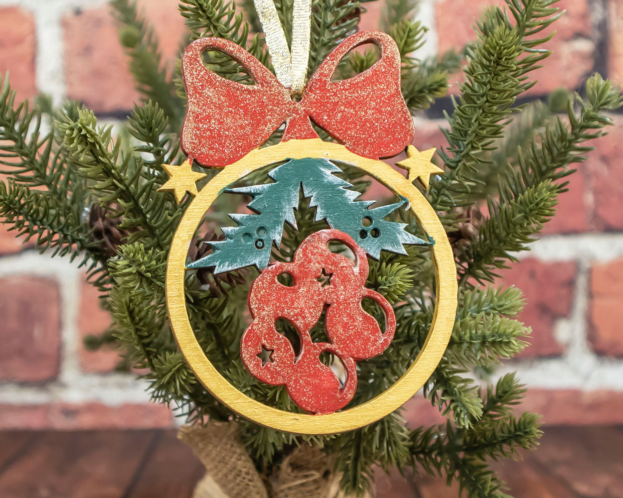 Mistletoe Wooden Ornament