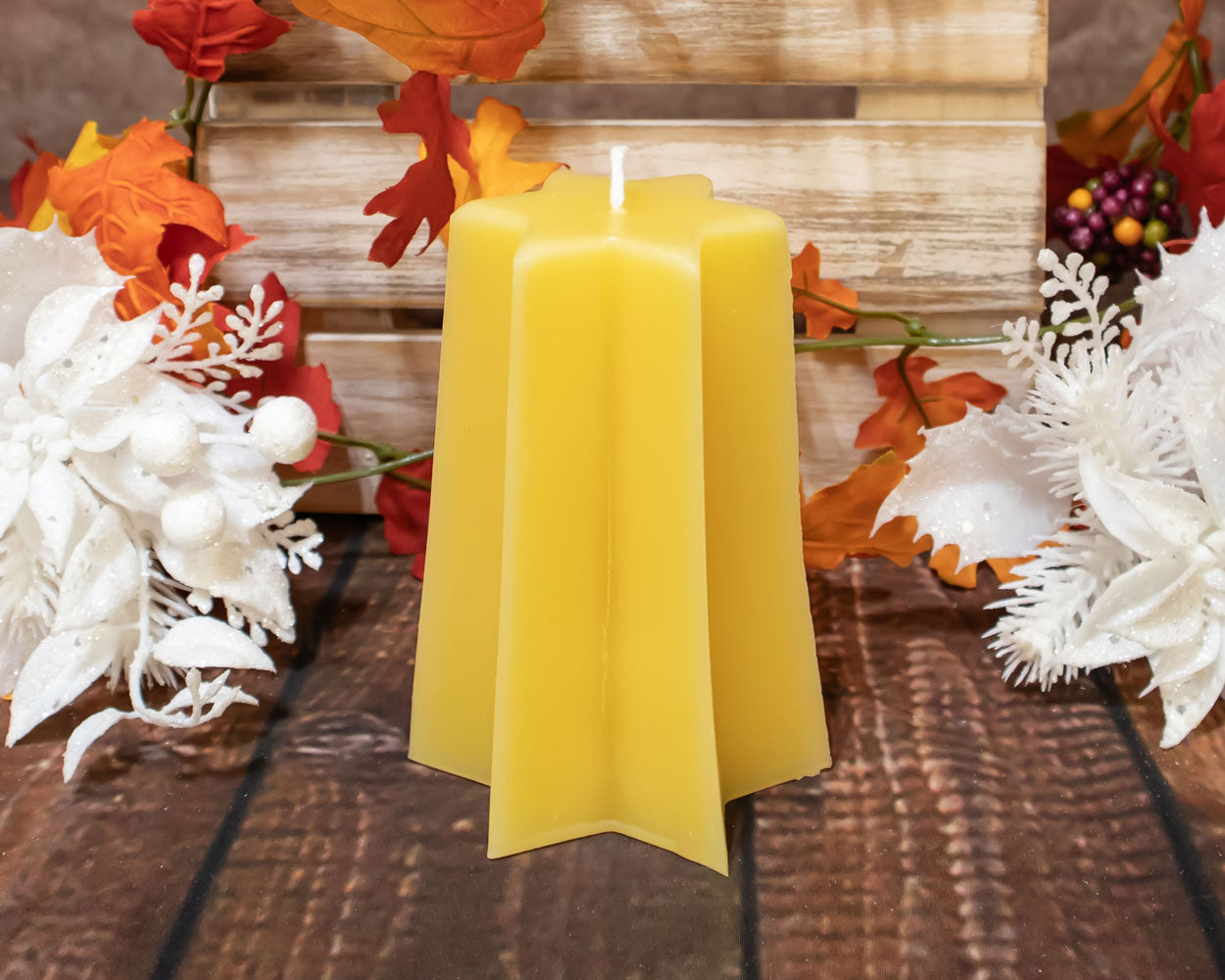 Star Pillar Pure Beeswax Candle