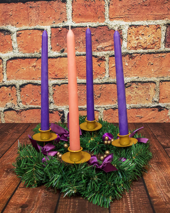 Advent Candle Holder-Gold and Purple