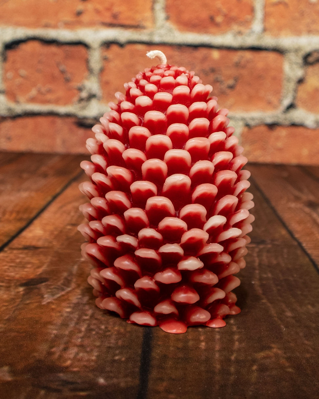 Frosted Red 100% Beeswax Pinecones