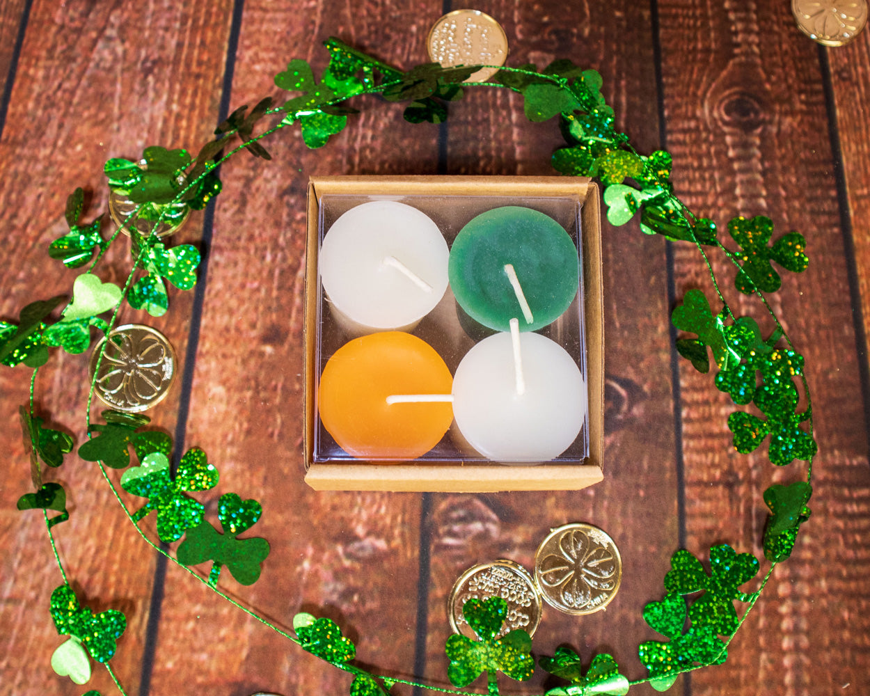 St. Patricks Beeswax Votives